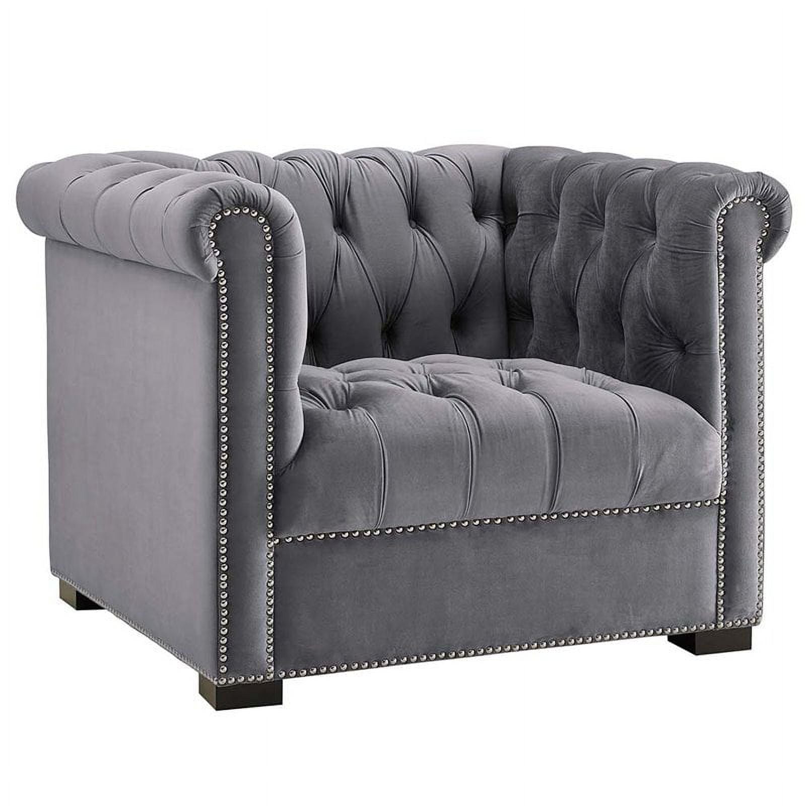 Gray Velvet Accent Chair K991873