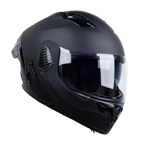 Matt Black X-Large Full Face Modular Motorcycle Helmet Y3262