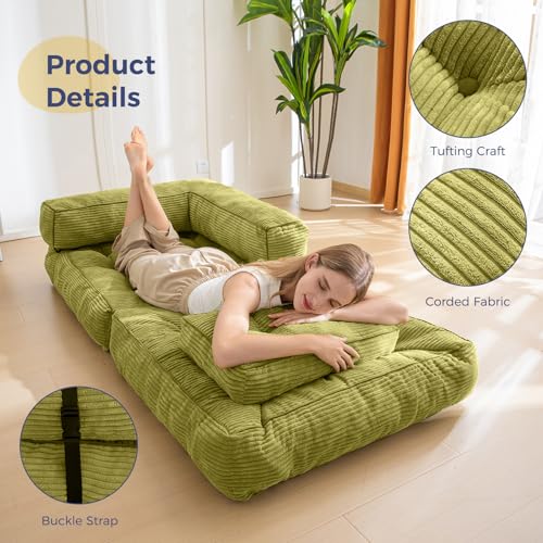 Dark Grey Folding Sofa Bed with Pillow H959044