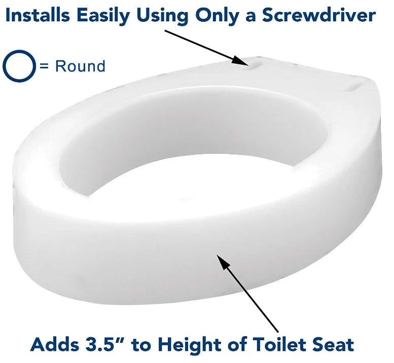 Raised Toilet Seat, White, 300 lb Capacity Q69347