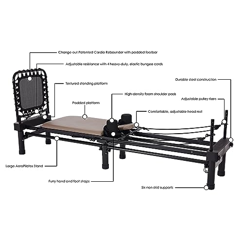 Gray Pilates Reformer Workout Machine D510