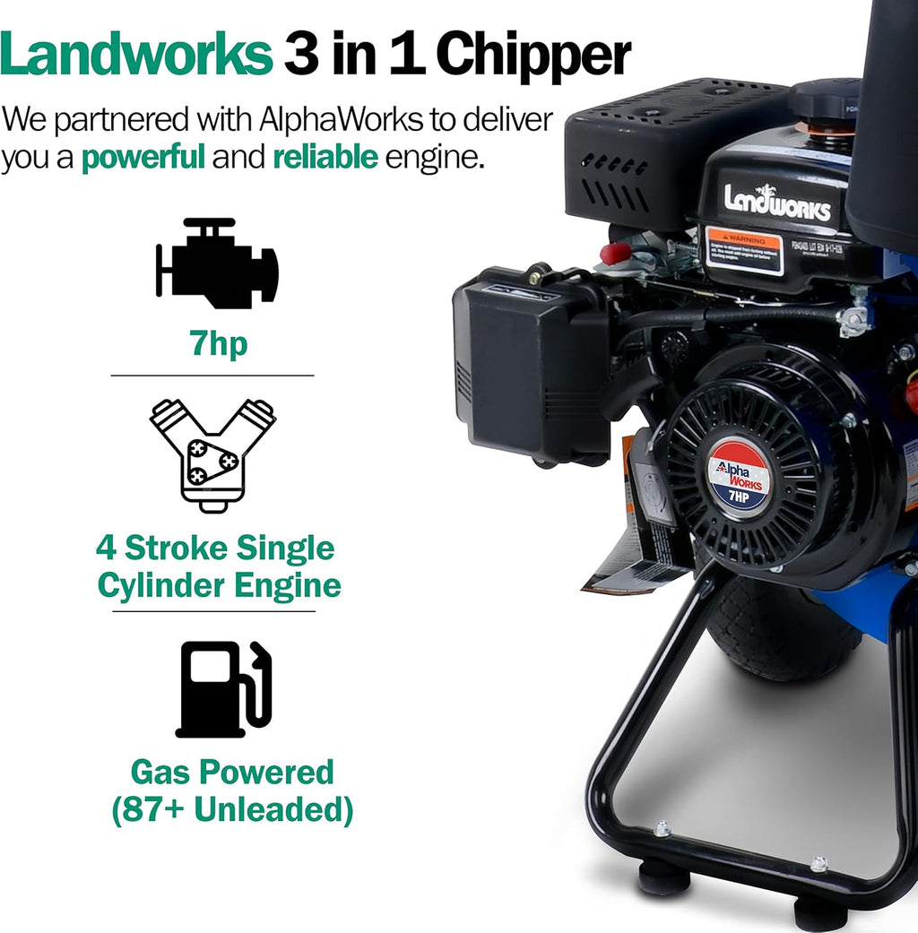 7HP 3 in 1 Wood Chipper Shredder Mulcher N33579