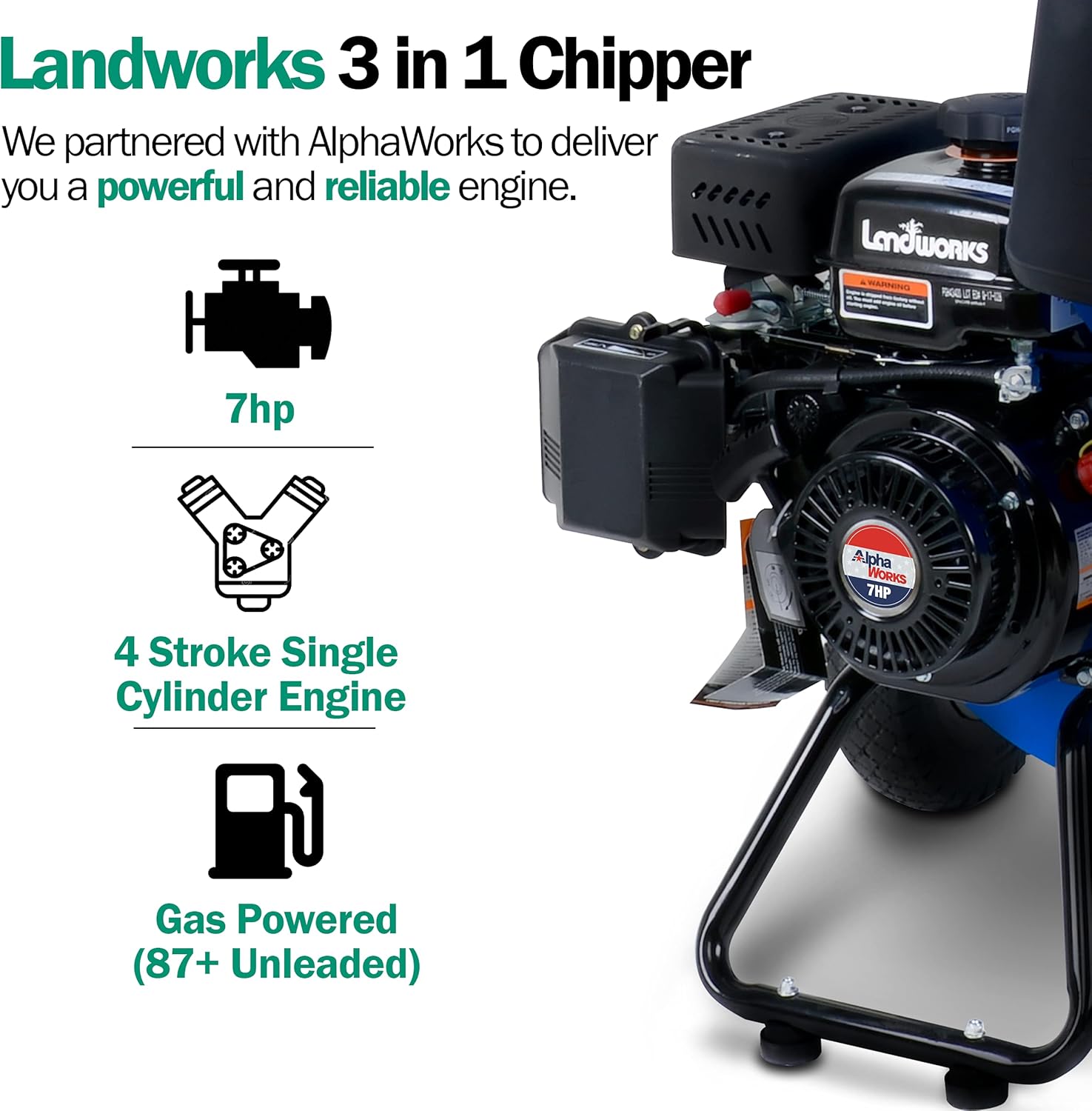 7HP 3 in 1 Wood Chipper Shredder Mulcher N33579