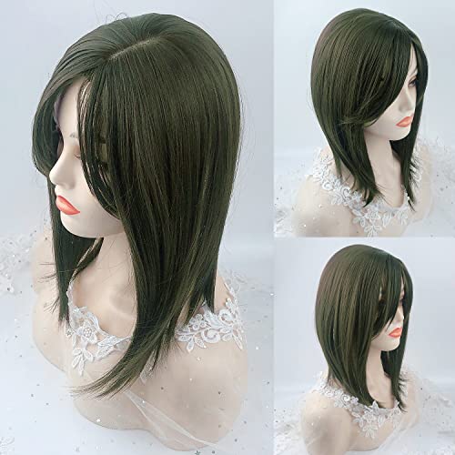 Black Brown Clip In Hair Topper With Bangs C4573