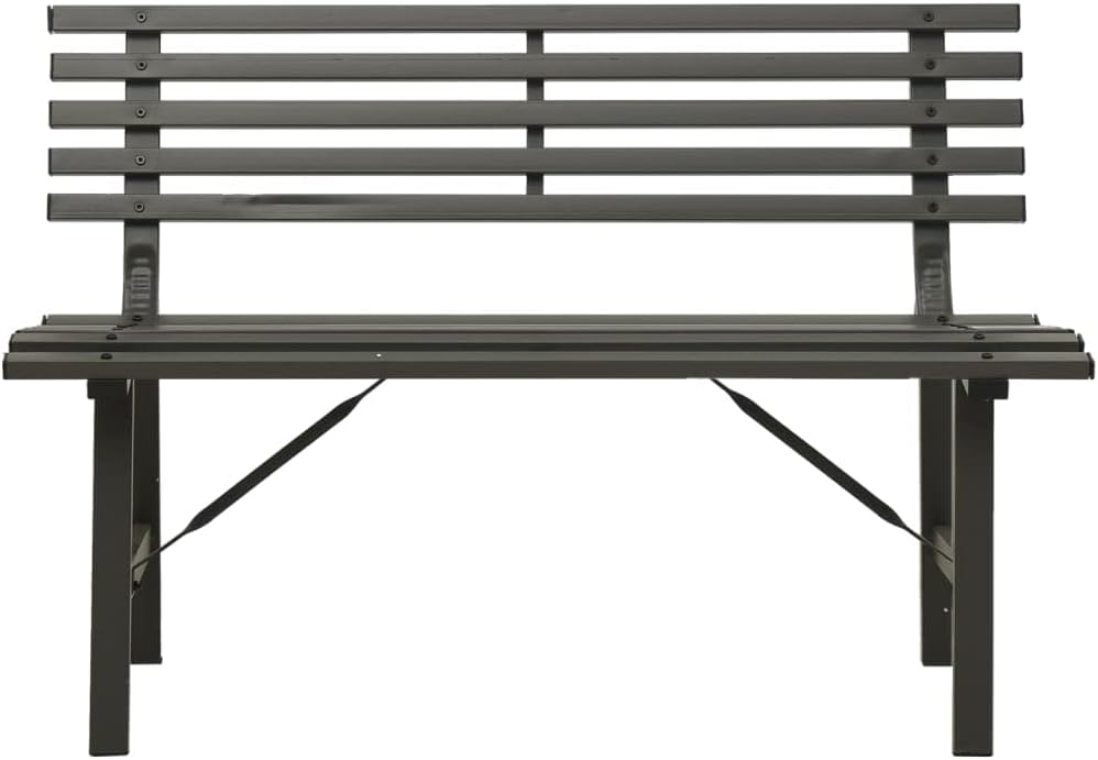 Black Steel 2-Seater Outdoor Bench U4685