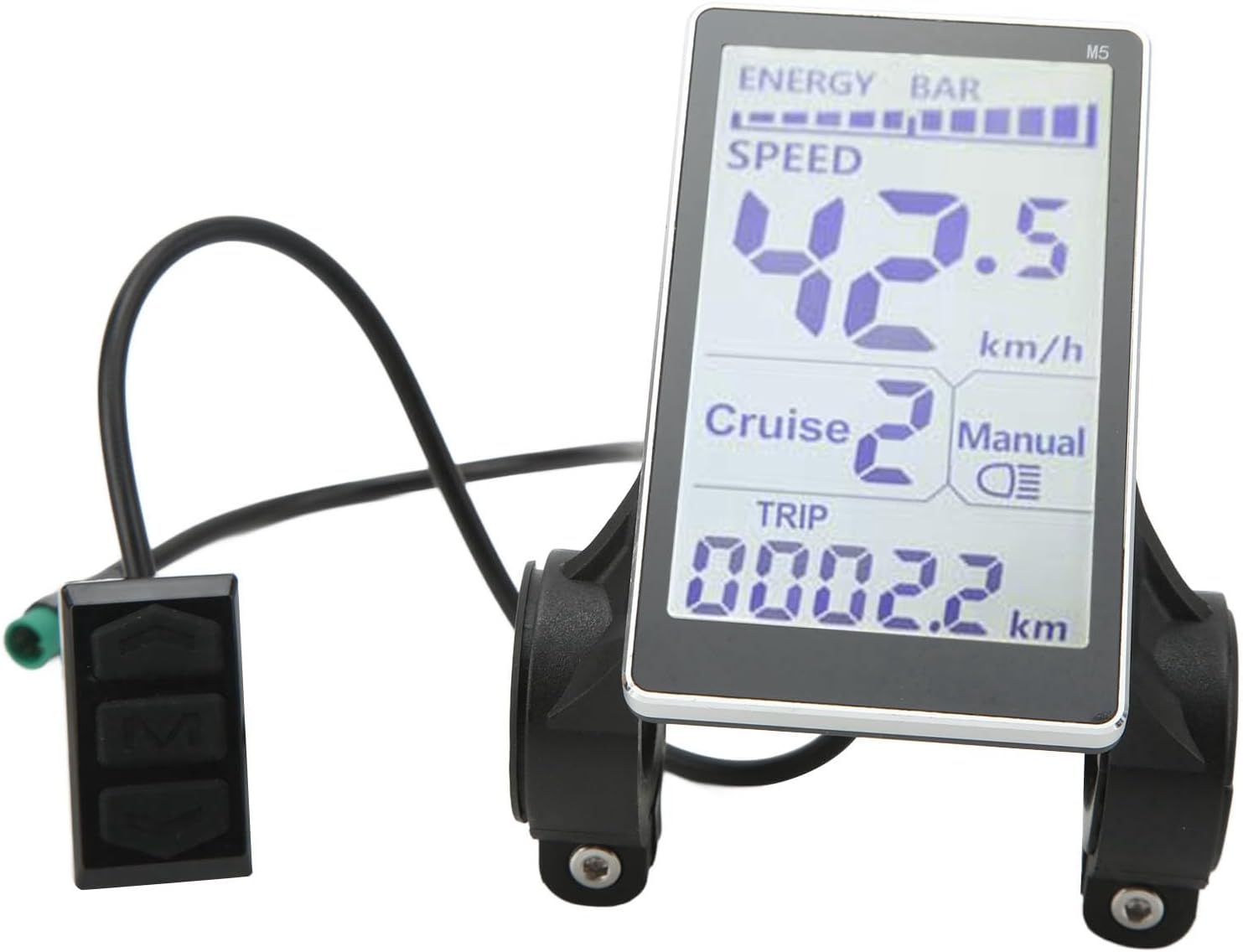 24V 36V 48V 60V 5 Pin M5 LCD Panel Screen for 31.8 22.2mm Handlebar Electric Bikes S50227
