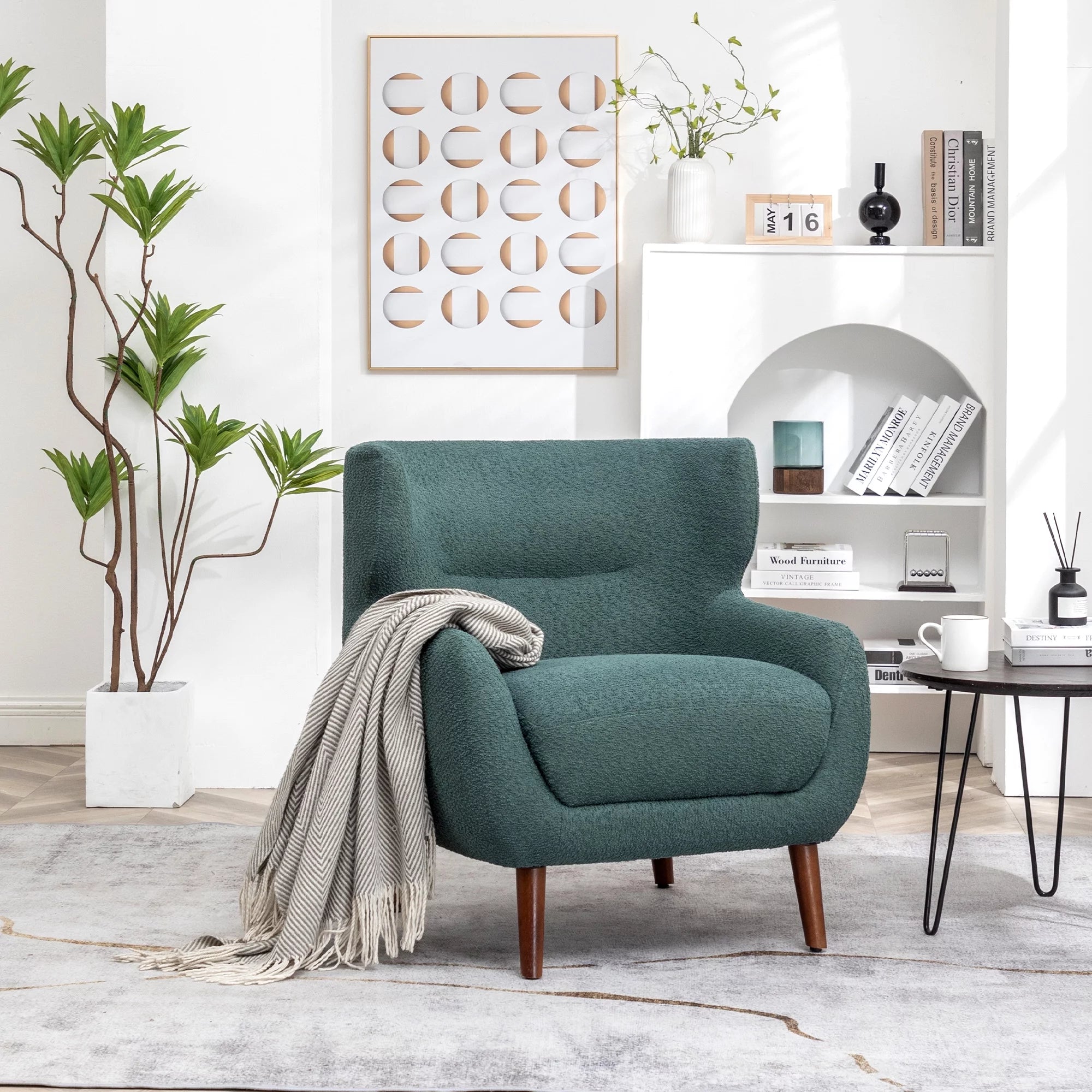 Green Tufted Wingback Armchair S7975