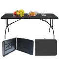 White Black Plastic Folding Table P125998