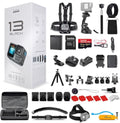 Black Waterproof Action Camera with 5.3K HDR Video, 27MP Photos, Stabilization + 64GB Card & 50 Piece Accessory Kit Z130555