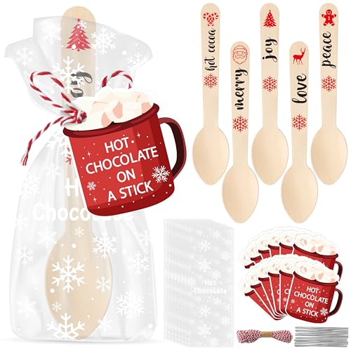 100 Set Christmas Wooden Spoons C403