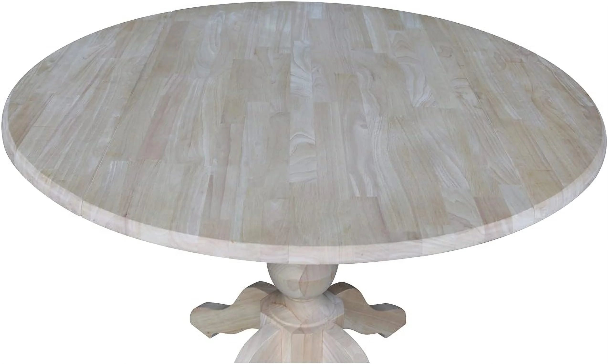 Round Dual Drop Leaf Pedestal Dining Table, Unfinished X283109