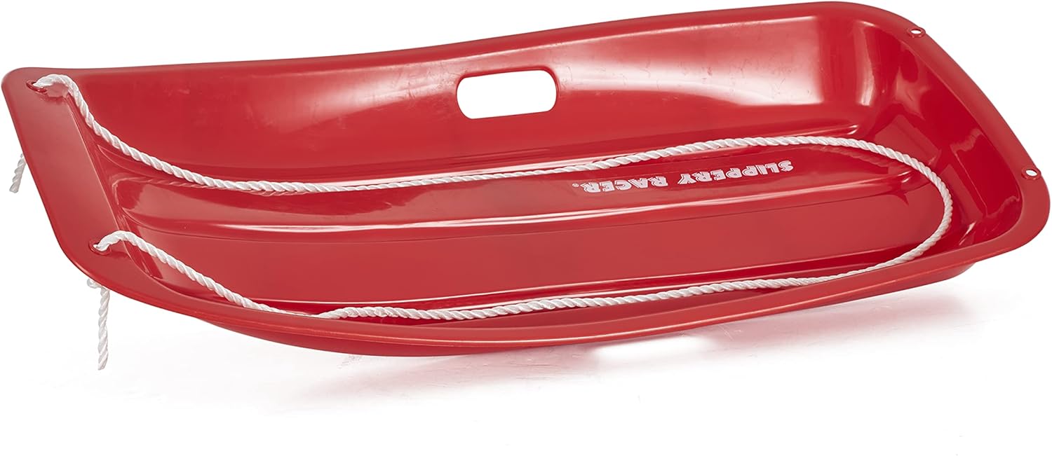 Red 2 Pack Plastic Snow Sled with Pull Rope and Handles S471