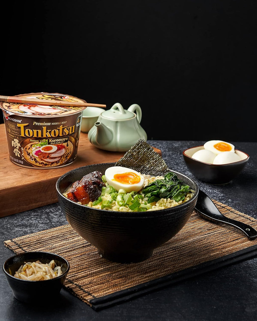 6 Paper Bowls Tonkotsu Ramen with Black Garlic Oil B6150