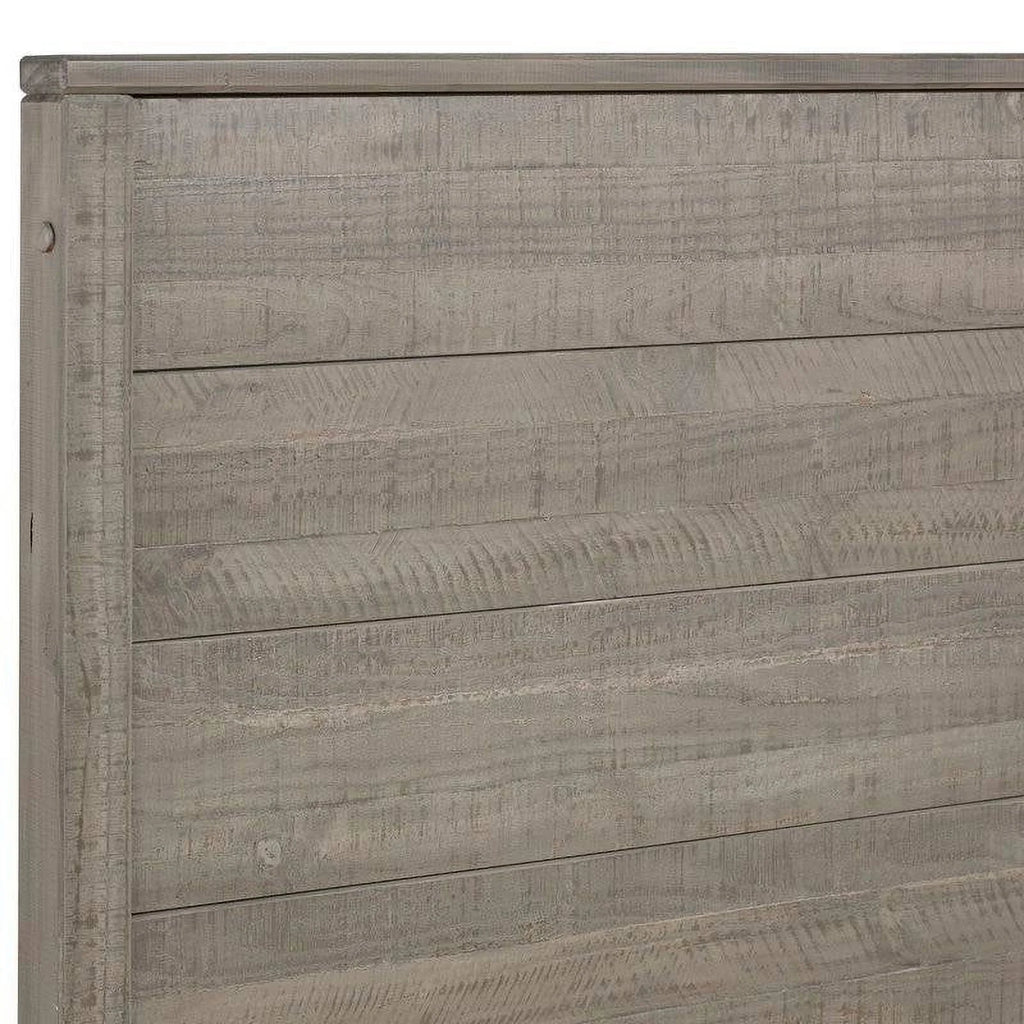 Grey Queen Solid Wooden Platform Bed Frame with Headboard Q800635