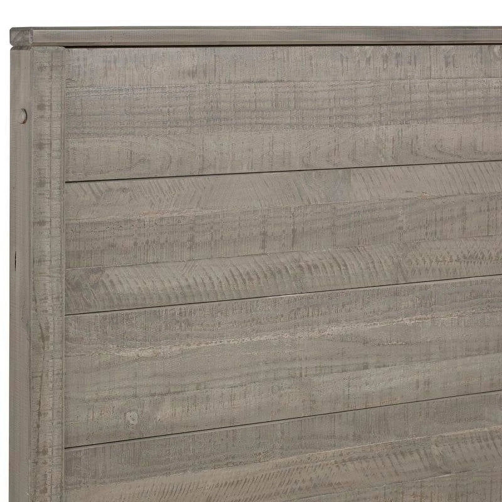 Grey Queen Solid Wooden Platform Bed Frame with Headboard Q800635