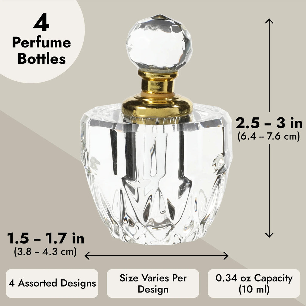 4 Pack Crystal Perfume Bottle Set C676