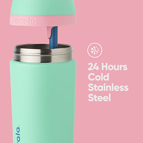 14 Oz Stainless Steel Water Bottle with Straw Q493
