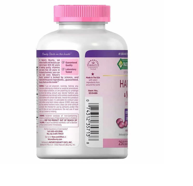 2 Pack Hair Skin and Nails 250 Softgels L893