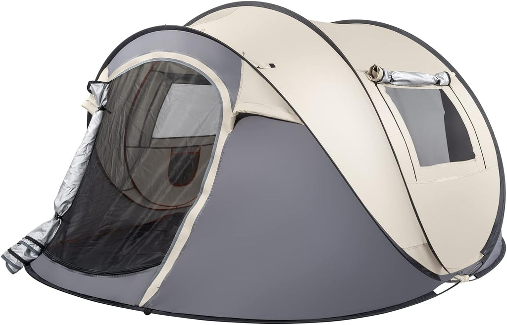 4 Person Pop Up Waterproof Camping Tent with 2 Doors V801991