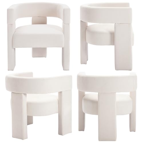 Beige Linen Barrel Accent Chair W595