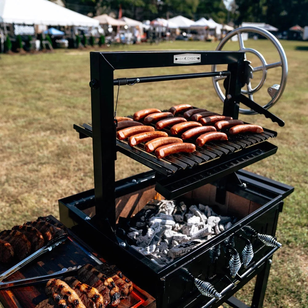 Steel Wood & Charcoal Argentine Grill with Ceramic Brick Lining S3922