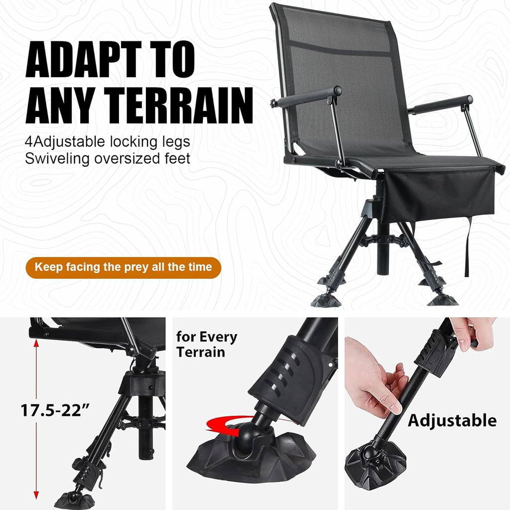 Folding Hunting Blind Chair with 360 Degree Swivel and Adjustable Height B8586