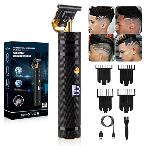 Black Cordless Hair Trimmer T-Blade Grooming Kit with Guide Combs N568822