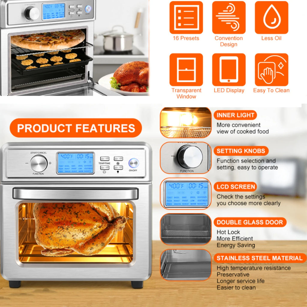 16 in 1 24.5QT Stainless Steel Air Fryer Oven M519039