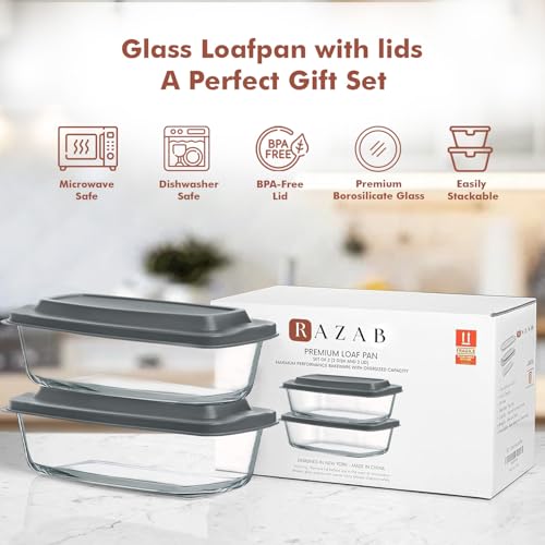 Glass Loaf Pan with Lids (Set of 2) X38337