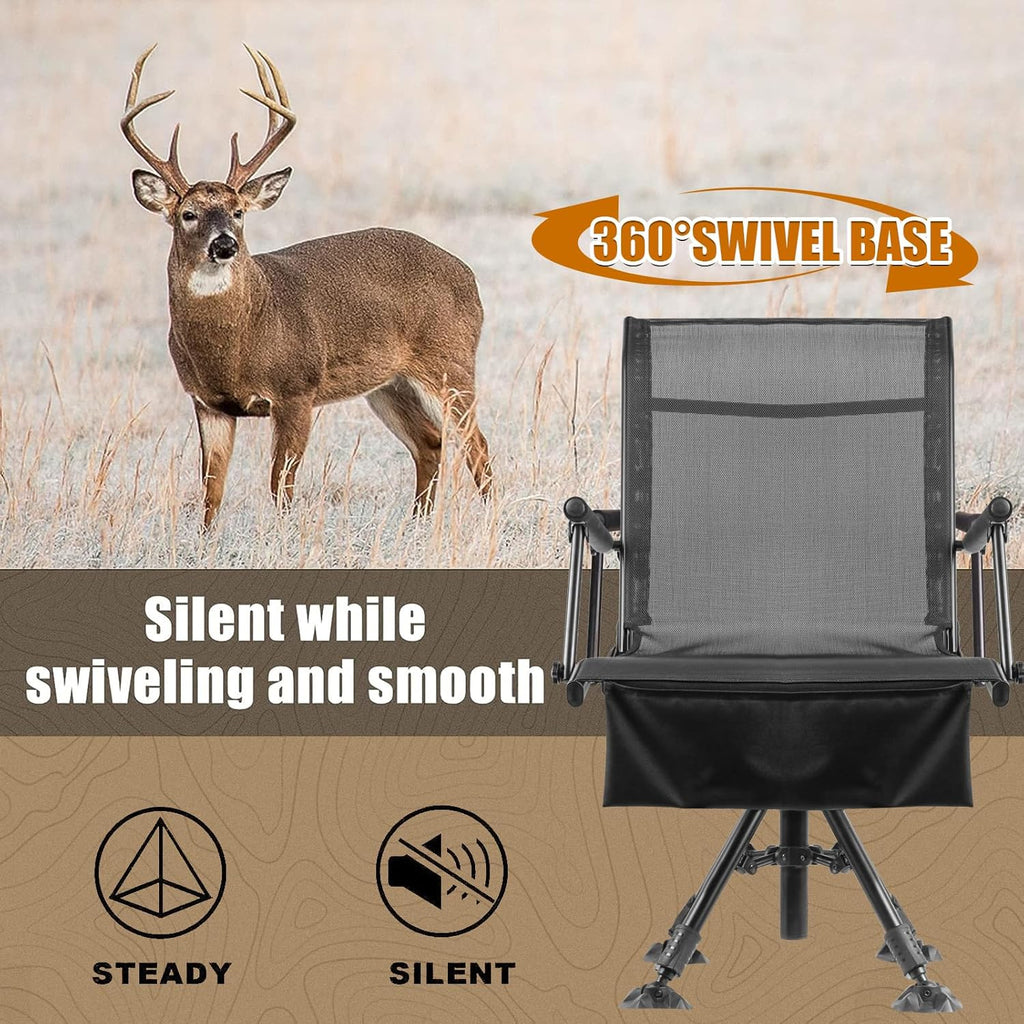 Folding Hunting Blind Chair with 360 Degree Swivel and Adjustable Height B8586