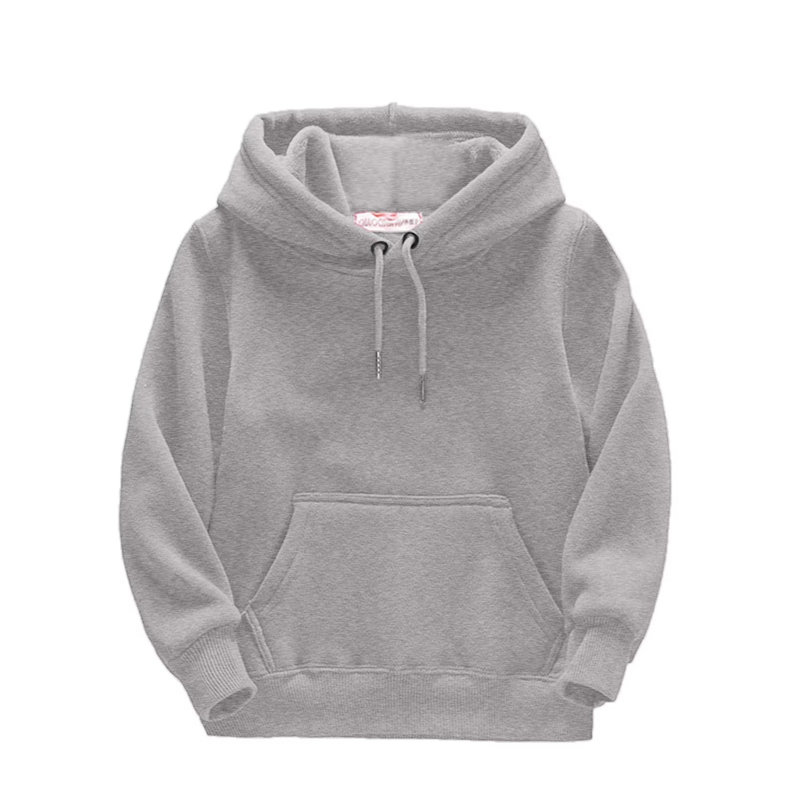 Grey Kids Hooded Pullover Sweatshirt U5025