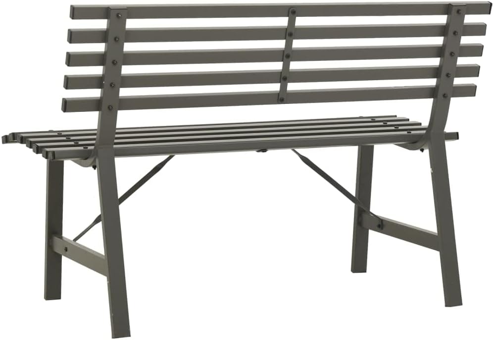 Black Steel 2-Seater Outdoor Bench U4685