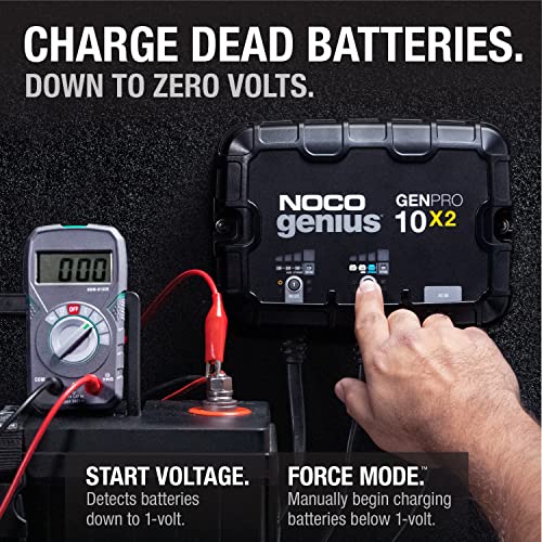 2-Bank 20A Onboard Waterproof Marine Battery Charger for Lead-Acid & Lithium Batteries C64588