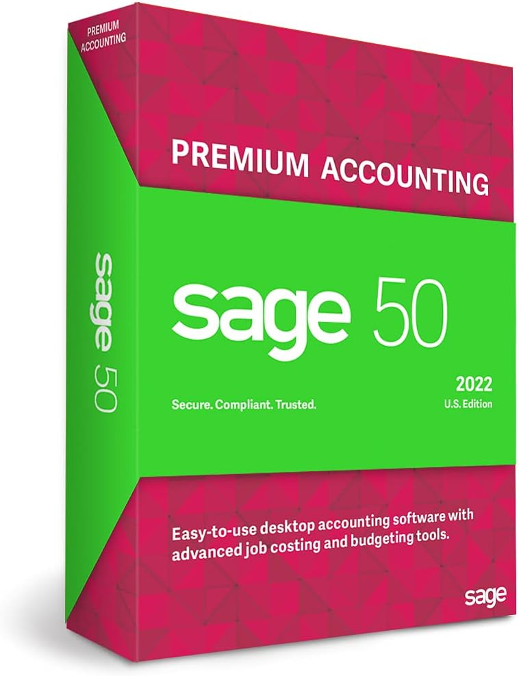 Sage 50 Premium Accounting 2022 1-User Accounting Software W657