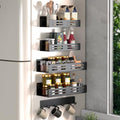 Magnetic Spice Racks with 6-Hooks Metal Fridge Side Shelf V100635