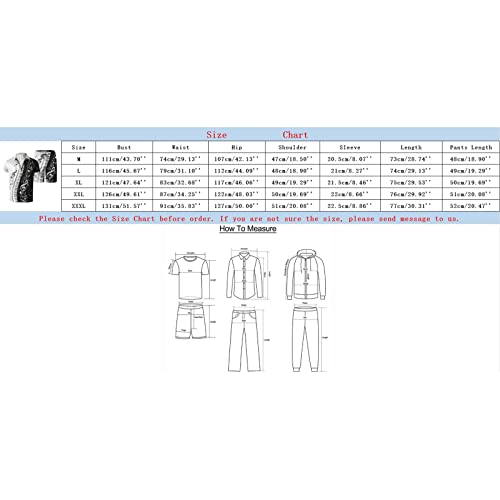 Mens Printed Short Sleeve 2 Piece Outfits Sets W632550