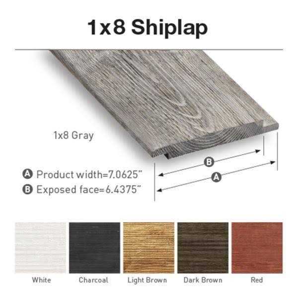 1 in. x 8 in. x 6 ft. Barn Wood Pine Shiplap Board Q9445