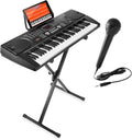 61-Key Electronic Piano Keyboard with Stand, Microphone, Sticker Sheet - Black C50467