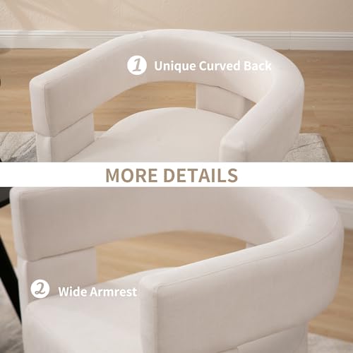 Beige Linen Barrel Accent Chair W595