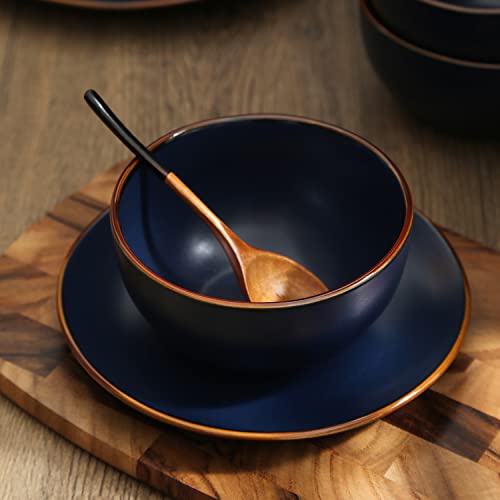 32 Piece Stoneware Dinnerware Set for 8, Blue E7743