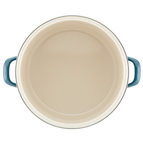 12 Quart Marine Blue Enamel on Steel Stock Pot with Lid S47757