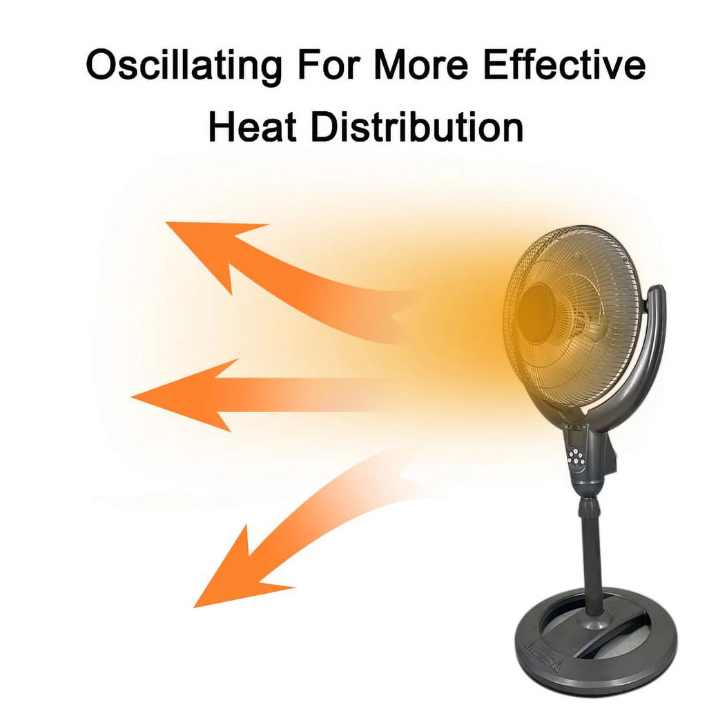 14" Adjustable Oscillating Pedestal Heater with Remote Control I77847