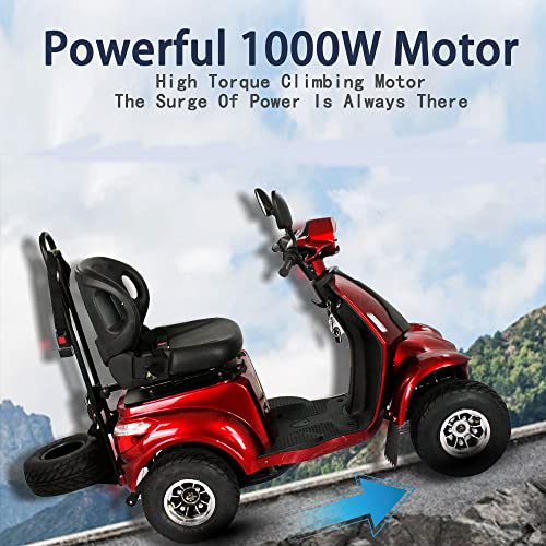 Heavy Duty 4-Wheel Electric Mobility Scooter with Adjustable Seat W8596
