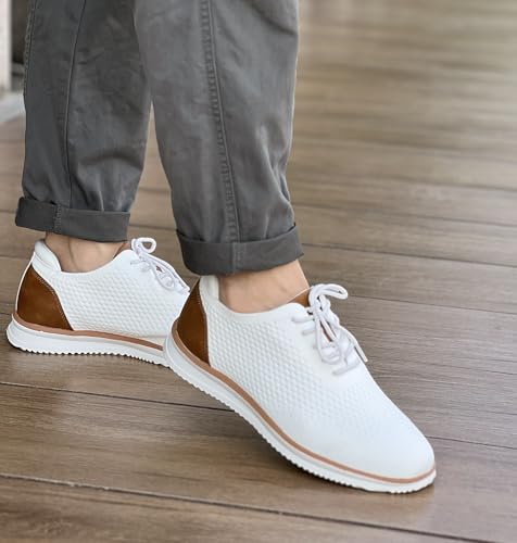 Men's Dress Sneakers Casual Walking Shoes Oxfords Mesh Comfortable Lightweight Breathable Lace-Up X287