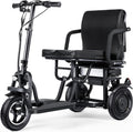 3 Wheel Electric Scooter Lightweight Folding Powered Mobility Scooter with Ergonomic Seat and Removable Battery Black L9638