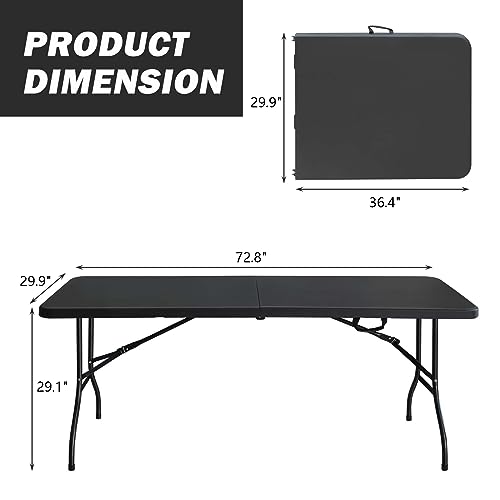 White Black Plastic Folding Table P125998