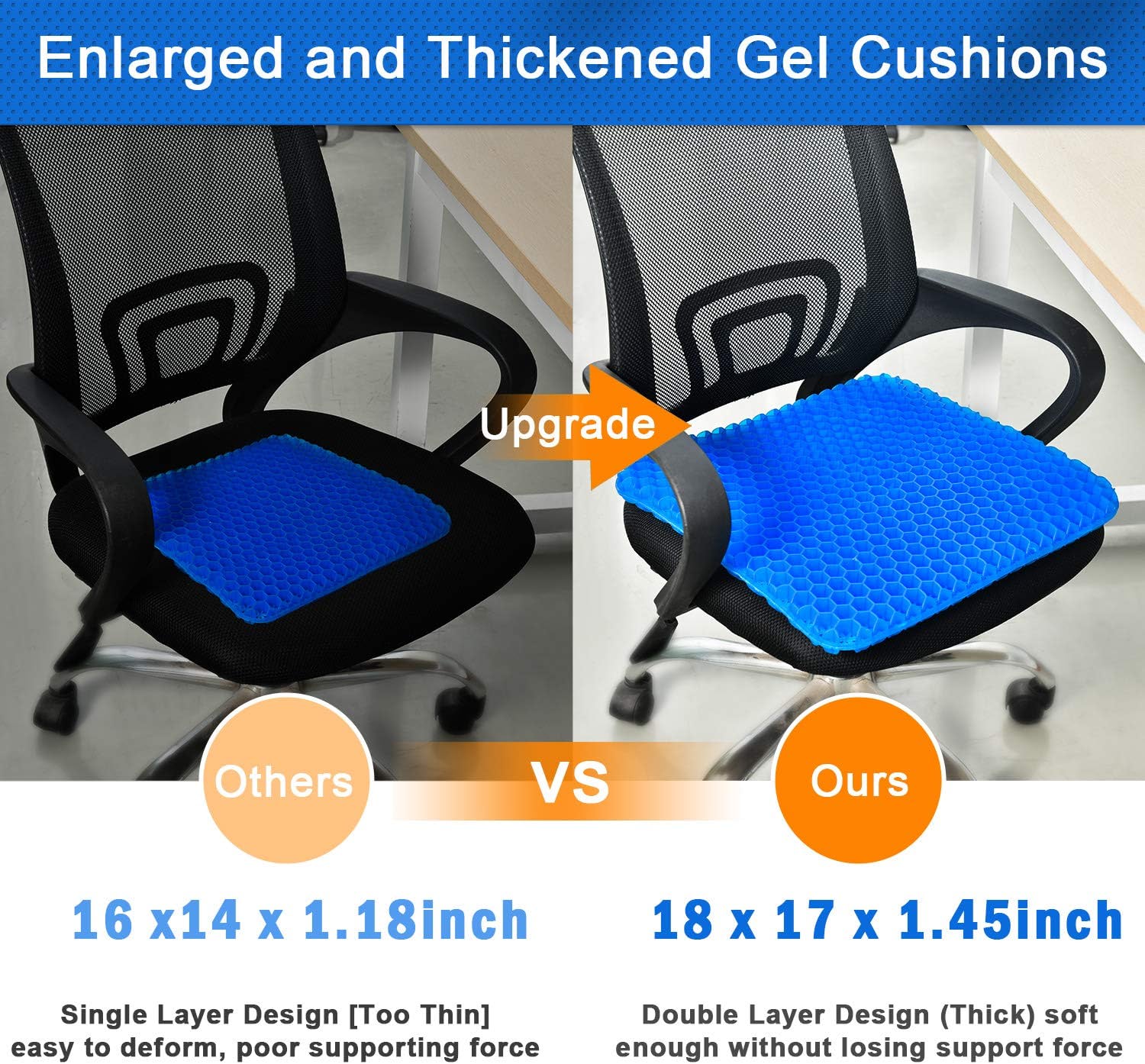 Gel Seat Cushion with Non-Slip Cover T834311