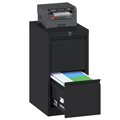3 Drawer Metal File Cabinet with Lock, Black M650152