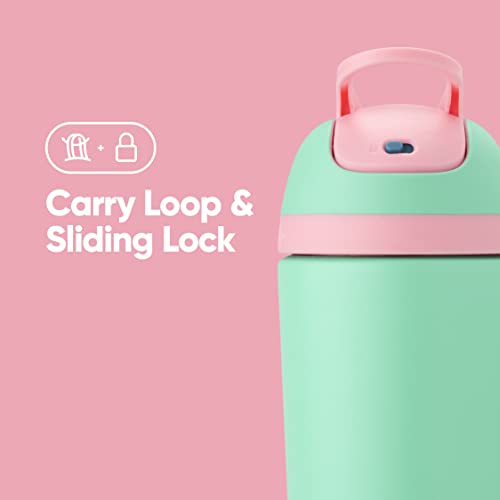 14 Oz Stainless Steel Water Bottle with Straw Q493