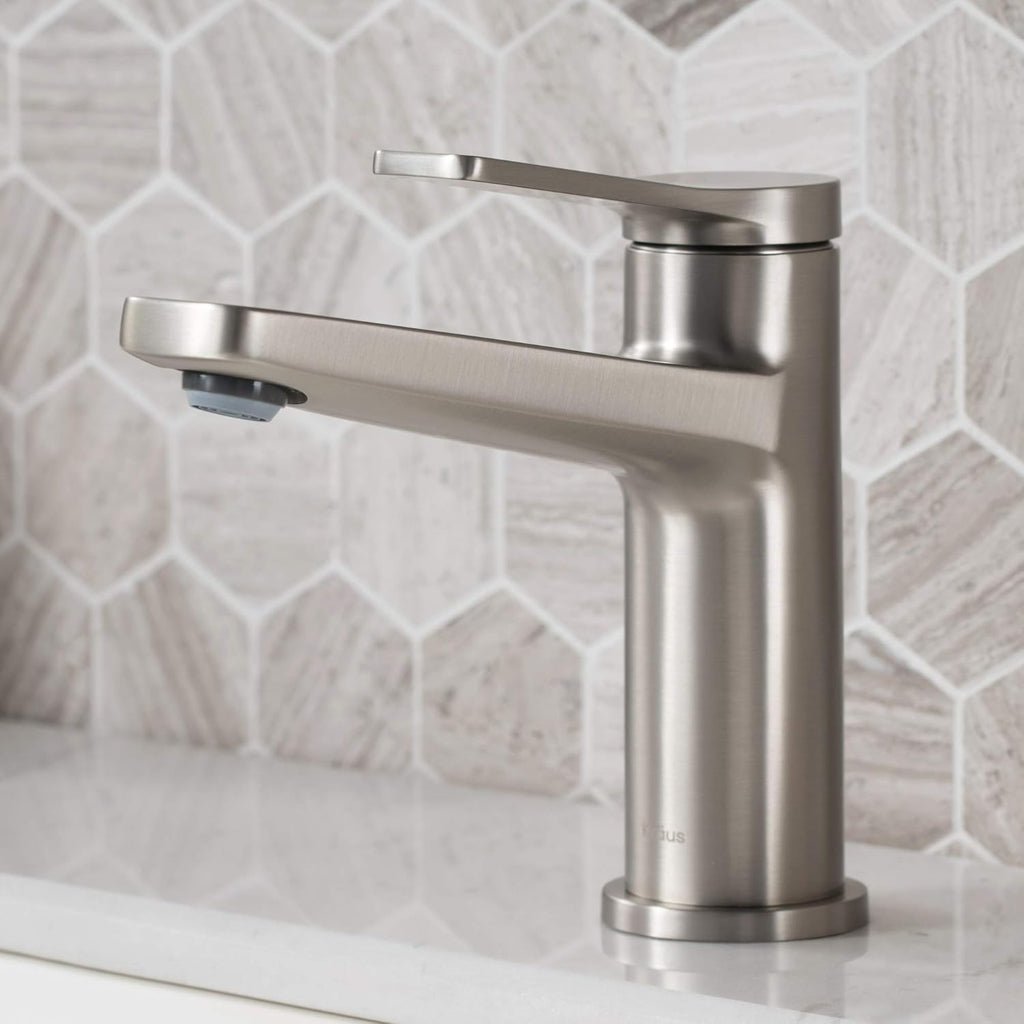 Single Handle Basin Bathroom Faucet in Spot Free Stainless Steel Q217